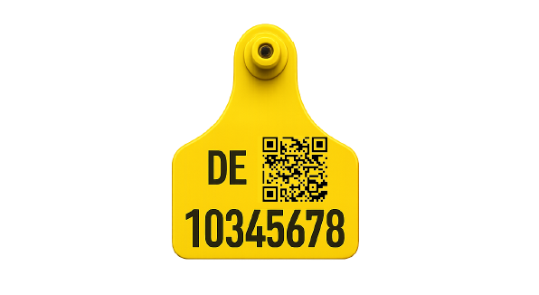 Ankaref UHF-RFID ear tag (yellow) with QR code